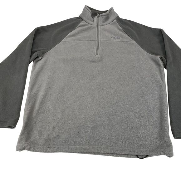 Cabela's Pullover Men's Large Gray Fleece Long Sleeve Mock Neck Quarter Zip - Picture 11 of 12